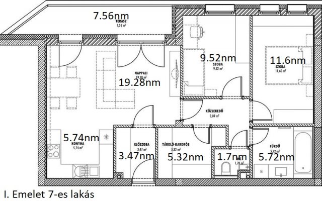 Eladó téglalakás, Érden 86.9 M Ft, 3 szobás