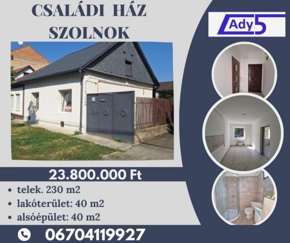 Eladó családi ház, Szolnokon 23.8 M Ft, 1 szobás