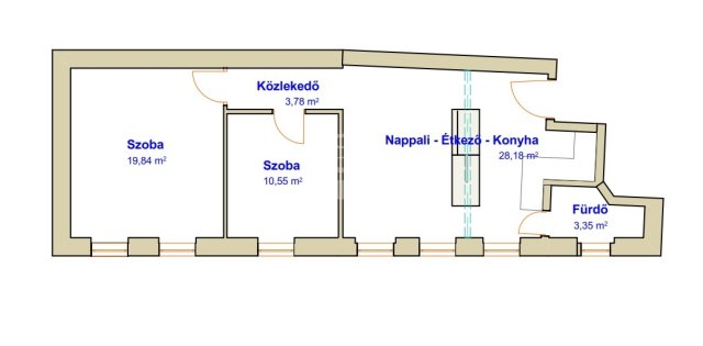 Eladó téglalakás, Pécsett 71.9 M Ft, 2 szobás
