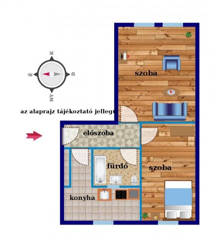 Kiadó téglalakás, albérlet, Táton 140 E Ft / hó, 2 szobás