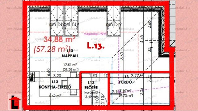 Eladó téglalakás, Győrött 44.499 M Ft, 1+1 szobás