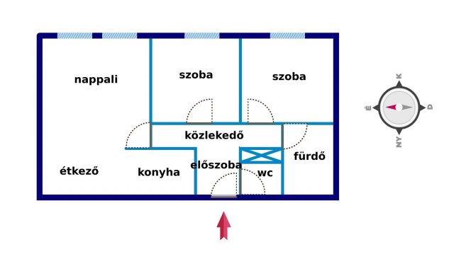 Eladó téglalakás, Gyöngyösön 43 M Ft, 2+1 szobás