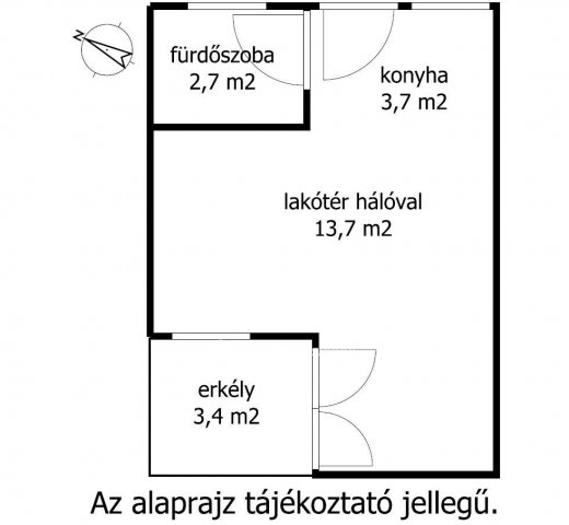 Eladó téglalakás, Siófokon 42 M Ft, 1 szobás