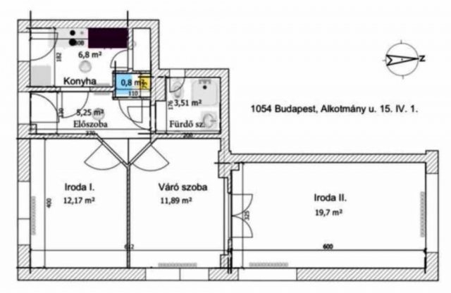 Kiadó iroda, Budapesten, V. kerületben 320 E Ft / hó, 3 szobás