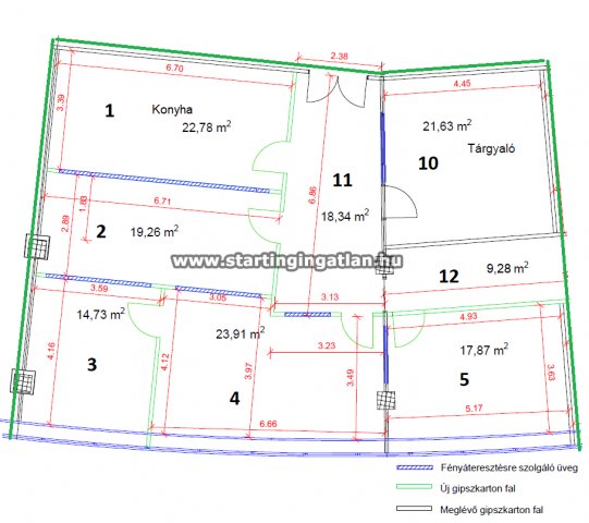 Kiadó iroda, Budapesten, IX. kerületben 520 E Ft / hó, 5 szobás