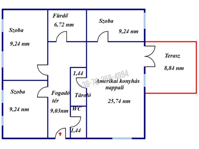 Eladó téglalakás, Vácon 89.9 M Ft, 4 szobás