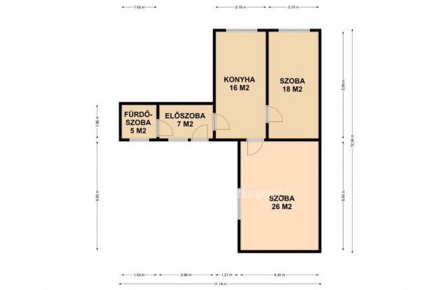 Eladó téglalakás, Polgáron 8.9 M Ft, 2 szobás