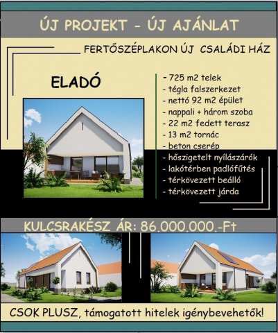 Eladó családi ház, Fertőszéplakon 86 M Ft, 4 szobás