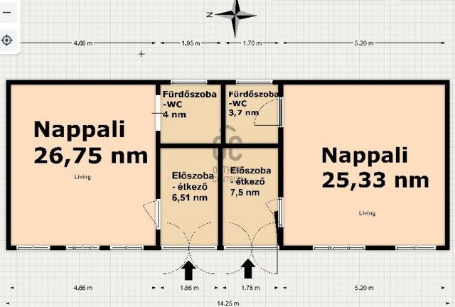 Eladó téglalakás, Budapesten, IX. kerületben 84.8 M Ft, 2 szobás