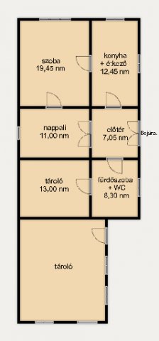 Eladó családi ház, Jászladányon 7.5 M Ft, 2 szobás