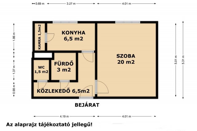 Eladó panellakás, Békéscsabán 21.5 M Ft, 1 szobás