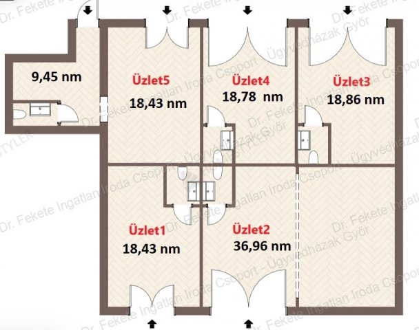 Eladó iroda, Győrött 35.112 M Ft, 2 szobás