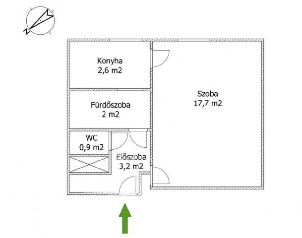 Eladó téglalakás, Orosházán 13 M Ft, 1 szobás