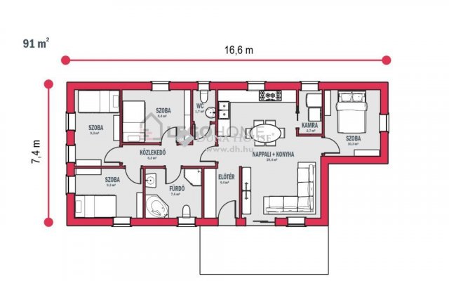 Eladó családi ház, Helvécián 58.3 M Ft, 1 szobás