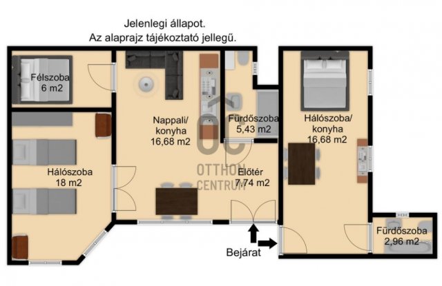 Eladó téglalakás, Budapesten, V. kerületben 126.9 M Ft, 2 szobás