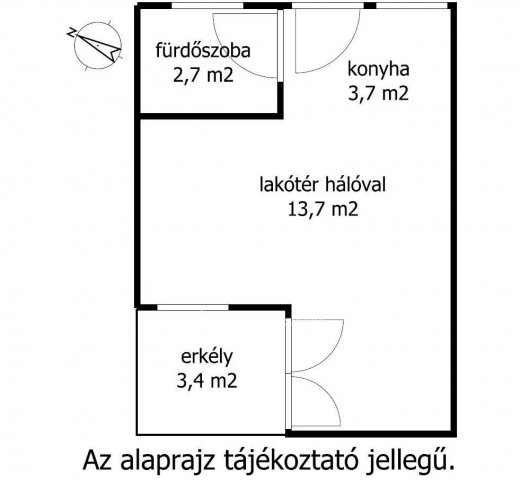 Eladó téglalakás, Siófokon 42 M Ft, 1 szobás