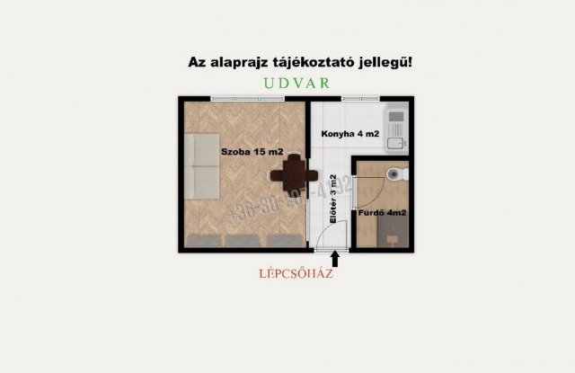 Kiadó téglalakás, albérlet, Szegeden, Rózsa utcában, 1 szobás