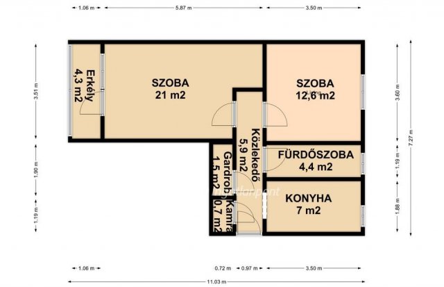 Eladó panellakás, Tiszaújvárosban 20.2 M Ft, 2 szobás