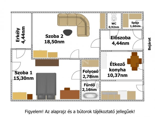 Eladó téglalakás, Hajdúdorogon 22.55 M Ft, 2 szobás