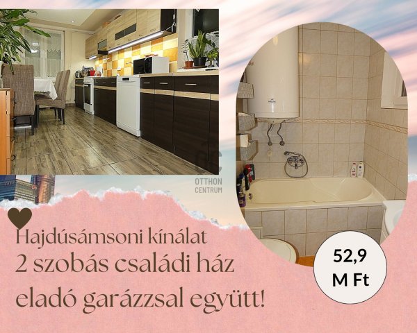 Eladó családi ház, Hajdúsámsonon 52 M Ft, 2 szobás