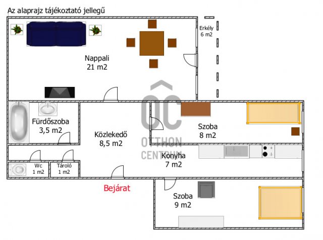 Eladó téglalakás, Budapesten, XXI. kerületben 41 M Ft, 3 szobás