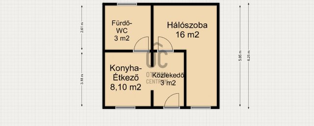 Eladó téglalakás, Nagykanizsán 9.9 M Ft, 1 szobás