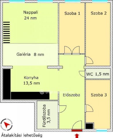 Eladó téglalakás, Budapesten, VI. kerületben 82.5 M Ft, 2 szobás