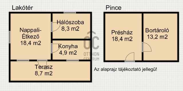 Eladó nyaraló, Homokkomáromon 10.9 M Ft, 1 szobás