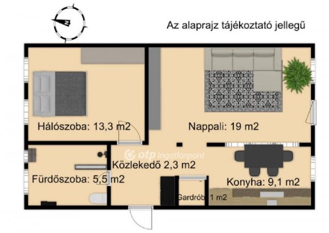 Eladó téglalakás, Szigetszentmiklóson 43.9 M Ft, 2 szobás