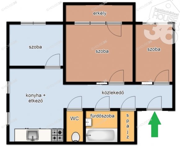 Eladó panellakás, Kecskeméten 46.9 M Ft, 3 szobás