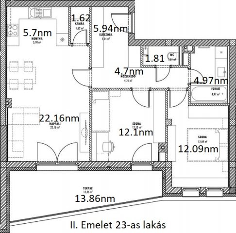 Eladó téglalakás, Érden 95.5 M Ft, 3 szobás