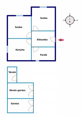 Eladó családi ház, Pécsett 62.9 M Ft, 2 szobás