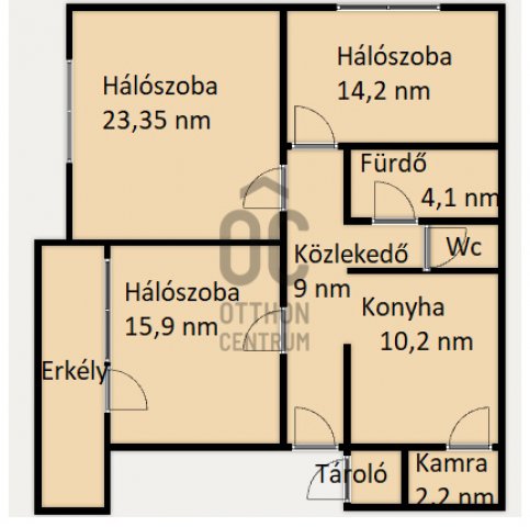 Eladó téglalakás, Abonyban 41.8 M Ft, 3 szobás