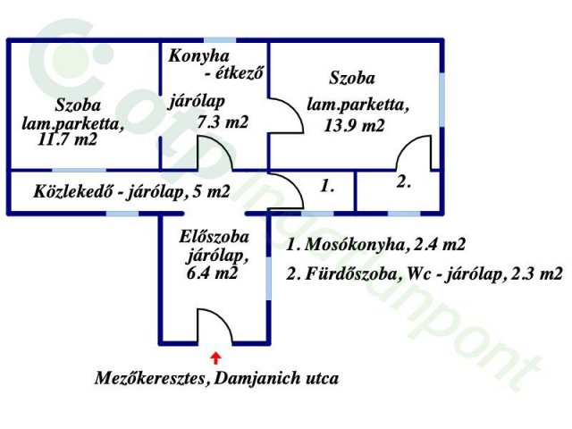 Eladó családi ház, Mezőkeresztesen 8.9 M Ft, 2 szobás