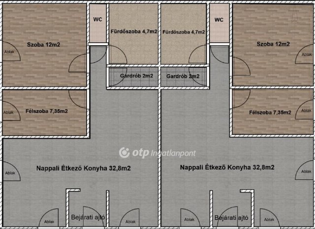 Eladó téglalakás, Tápiószőlősön 44.49 M Ft, 2+1 szobás