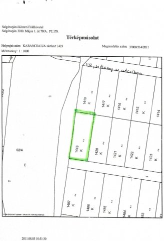 Eladó telek, Karancsalján 1.5 M Ft / költözzbe.hu