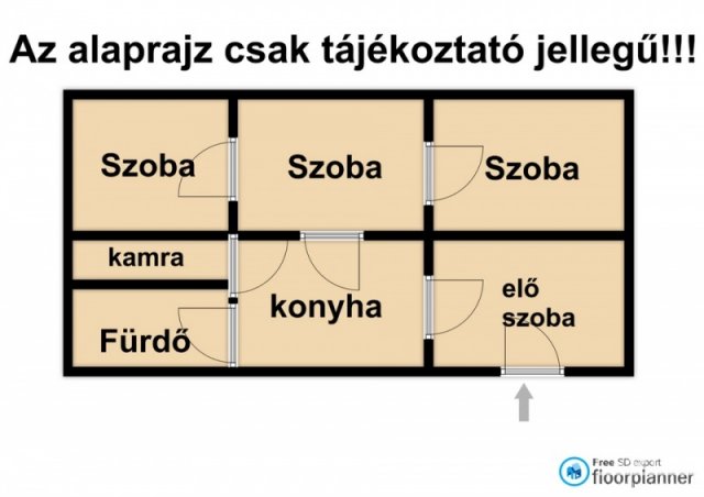 Eladó családi ház, Hódmezővásárhelyen 7.5 M Ft, 3 szobás