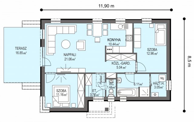 Eladó családi ház, Kecskeméten 56.5 M Ft, 2 szobás
