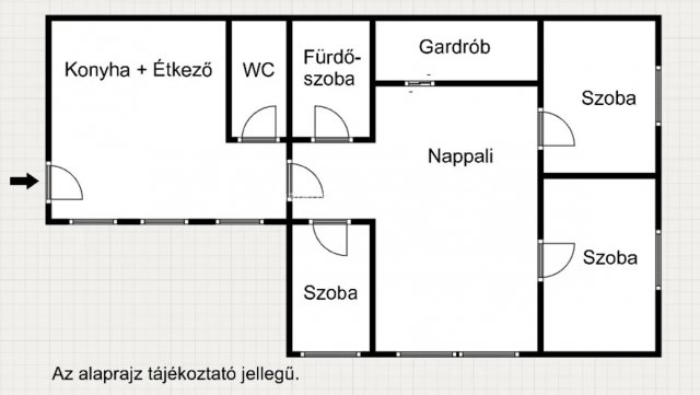 Eladó téglalakás, Nyíregyházán 49.9 M Ft, 3+1 szobás