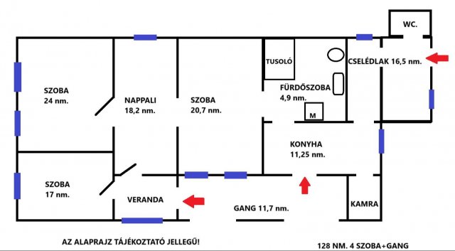 Eladó családi ház, Pakson 49.9 M Ft, 5 szobás