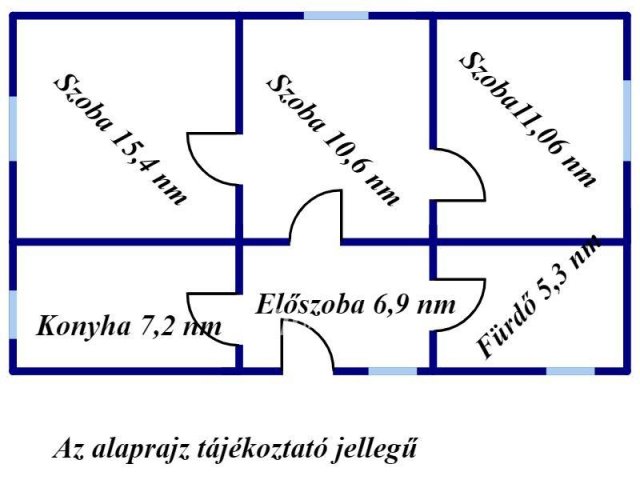 Eladó családi ház, Nyársapáton 6.9 M Ft, 2+1 szobás