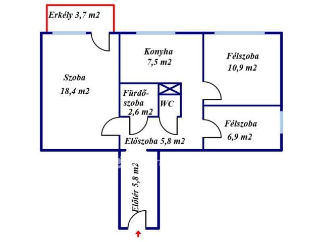 Eladó panellakás, Miskolcon 24.9 M Ft, 1+2 szobás