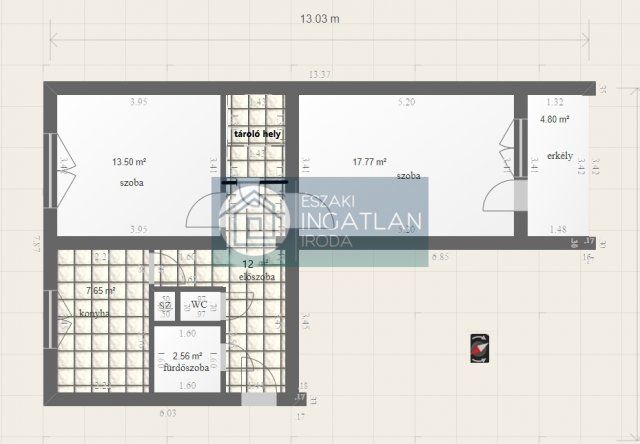 Eladó panellakás, Kazincbarcikán 21.5 M Ft, 2 szobás