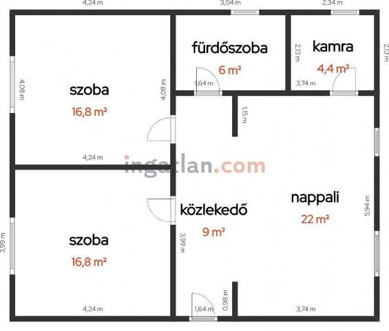 Eladó családi ház, Tiszaföldváron 9.5 M Ft, 2 szobás