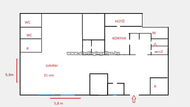 Eladó üzlethelyiség, VIII. kerületben, Horánszky utcában