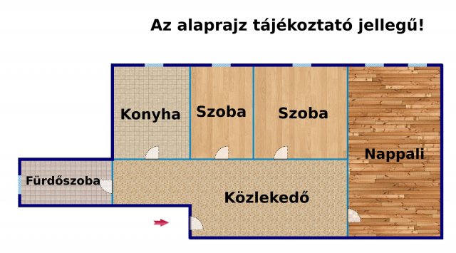 Eladó téglalakás, Pétfürdőn 54.9 M Ft, 3 szobás