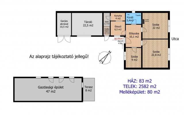Eladó családi ház, Győrújbaráton 59 M Ft, 3 szobás
