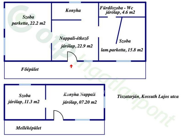 Eladó családi ház, Tiszatarjánban 22 M Ft, 2 szobás