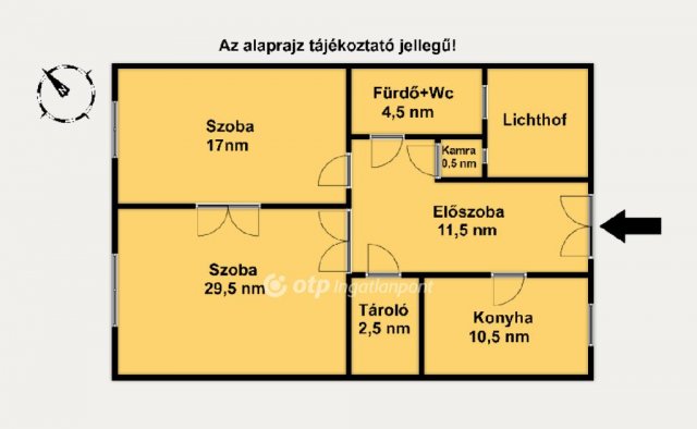 Eladó téglalakás, Budapesten, VI. kerületben 73.9 M Ft, 2 szobás