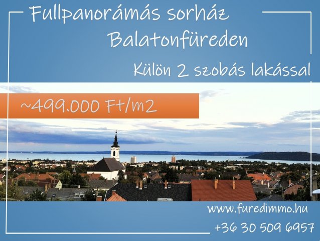 Eladó sorház, Balatonfüreden 89.9 M Ft, 6 szobás